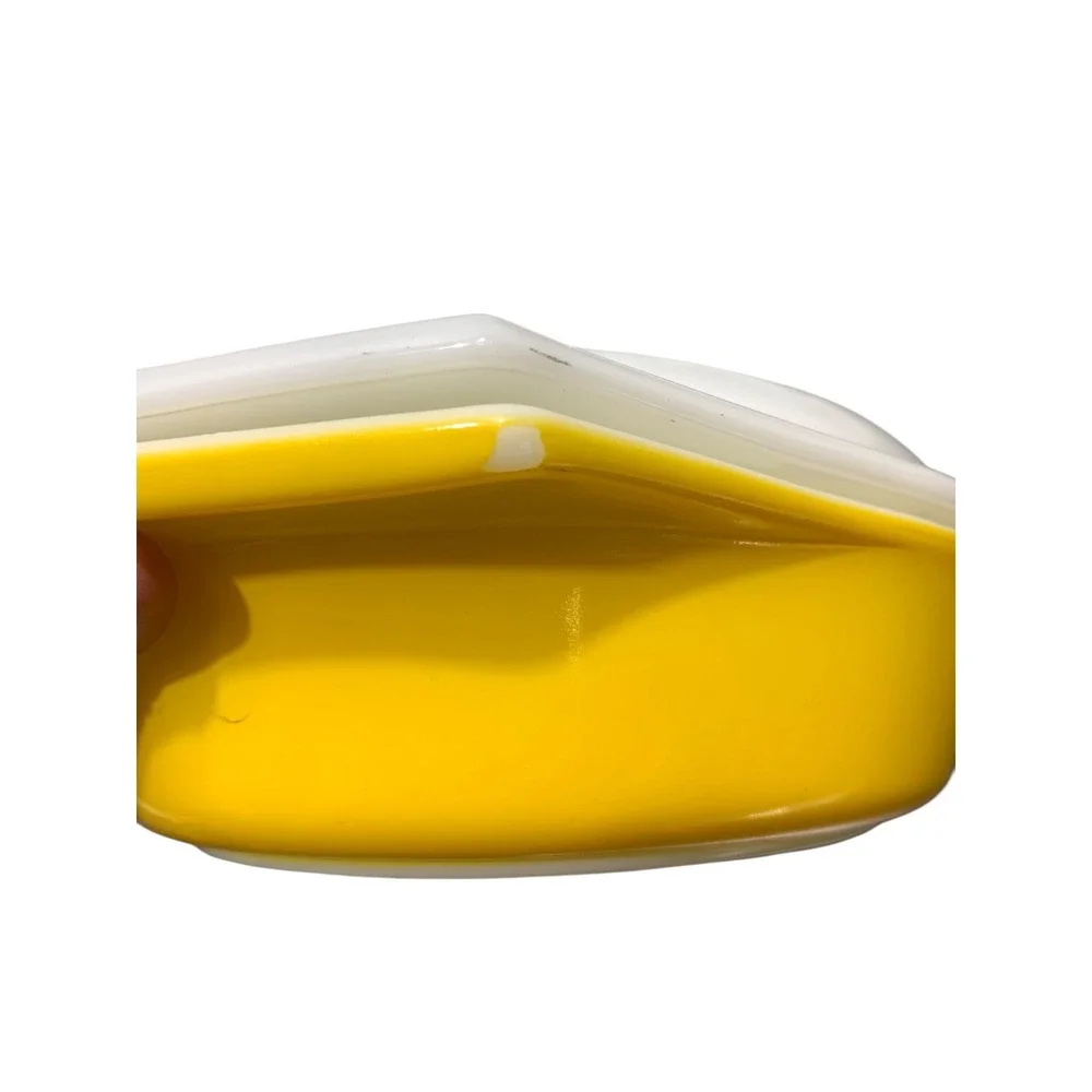 Vintage Pyrex Daisy Sunflower Divided Casserole Dish 1.5‎ Qt Yellow with Lid 063